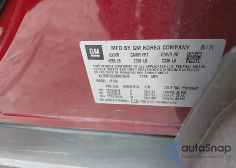 2022 Chevrolet Trailblazer Fwd Rs z USA, uszkodzony, nr VIN KL79MTSL2NB016648